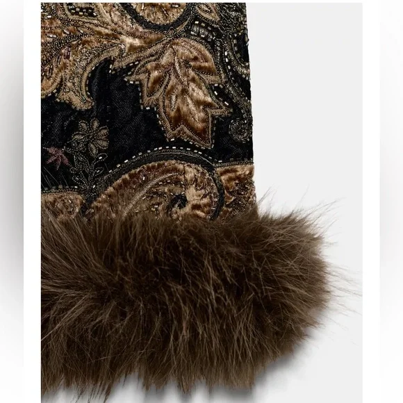 ZARA EMBROIDERED VEST ZW COLLECTION LIMITED EDITION BLACK LARGE - Picture 6 of 8